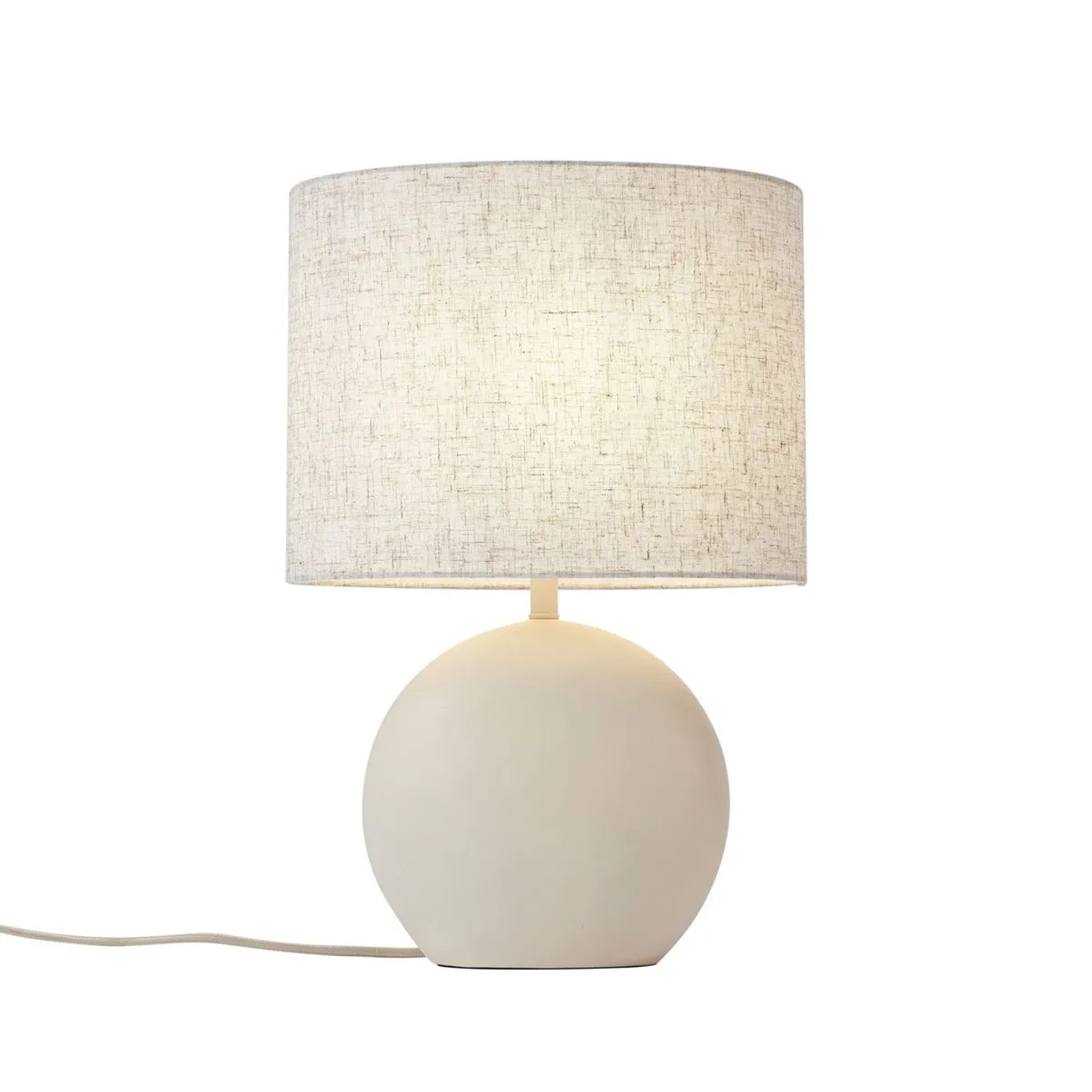 QAZQA Japandi Tischleuchte Beige mit Leinenschirm Timo