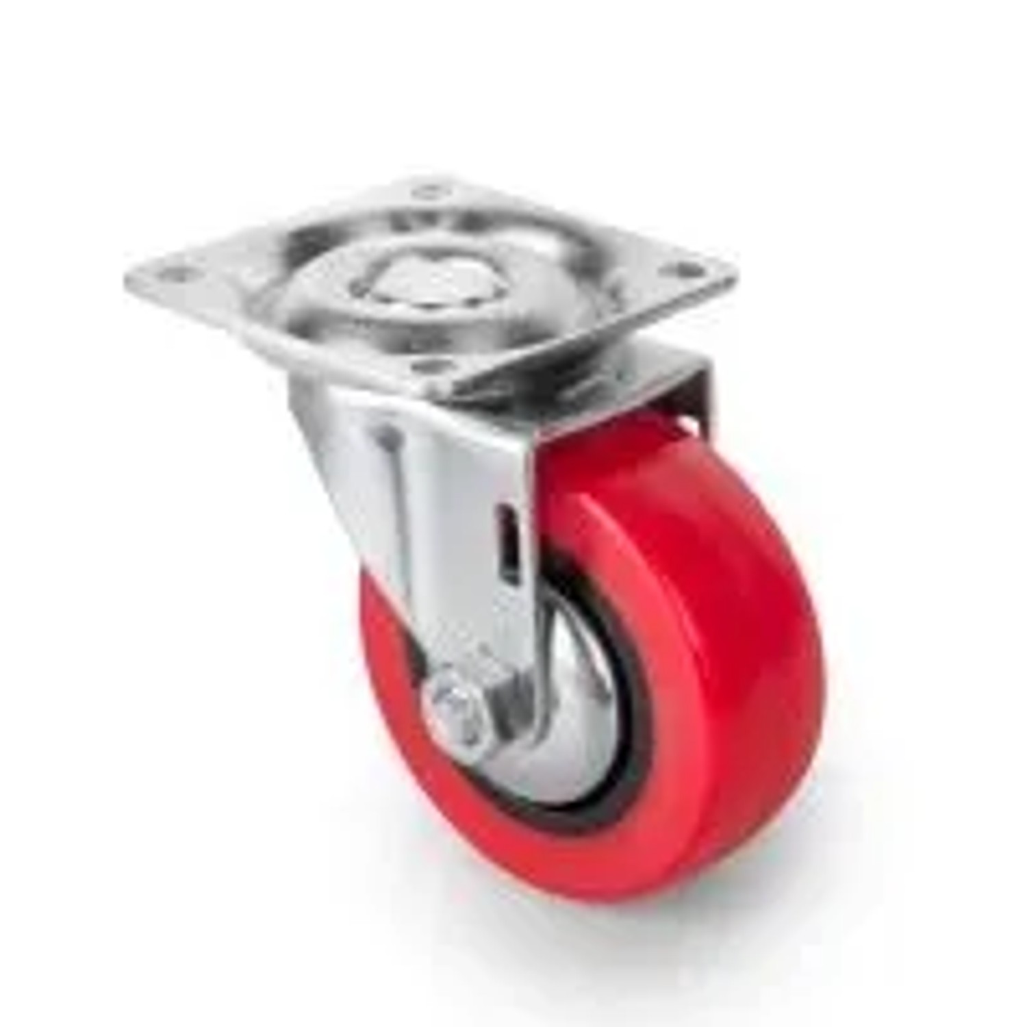 Emuca Lot von 4 Rollen Slip 2 Red mit Montageplatte Durchmesser 50 mm Stahl und Kunststoff