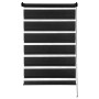 Gardinia Doppelrollo EasyFix, 100x150 cm, schwarz mit transparenten Streifen zur Lichtregulierung.
