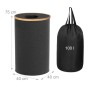 Relaxdays Pfandflaschen Sammelbehälter Baumwolle Bambus Fiberglas Schwarz Waschbar 75 cm x 40 cm 1,3 kg_4