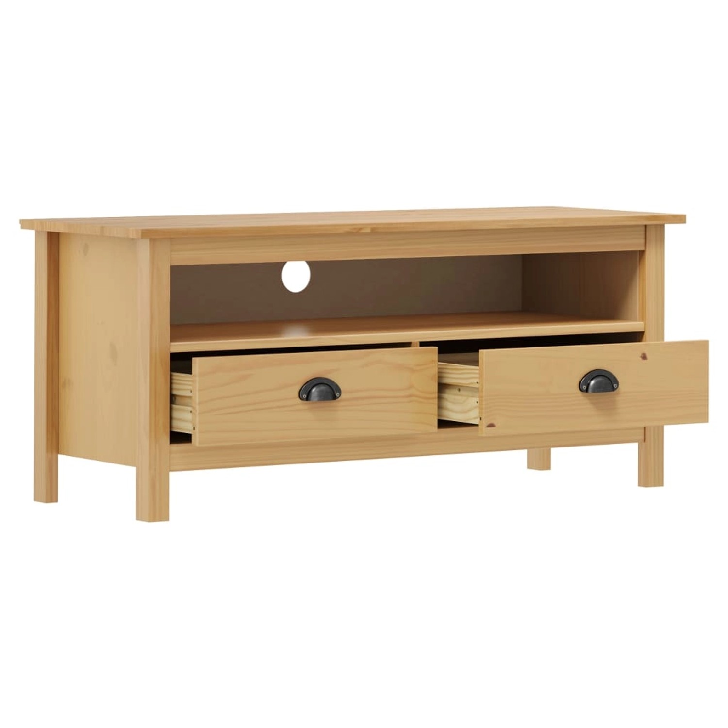 vidaXL TV-Schrank Hill Honigbraun 110x40x47 cm Massivholz Kiefür