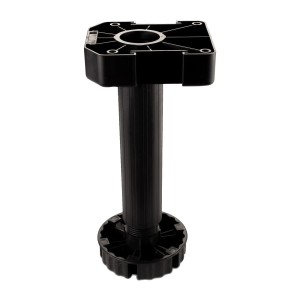 SOTECH Möbelfuß, schwarz, 200 mm hoch, verstellbar, für Möbel & Schränke.