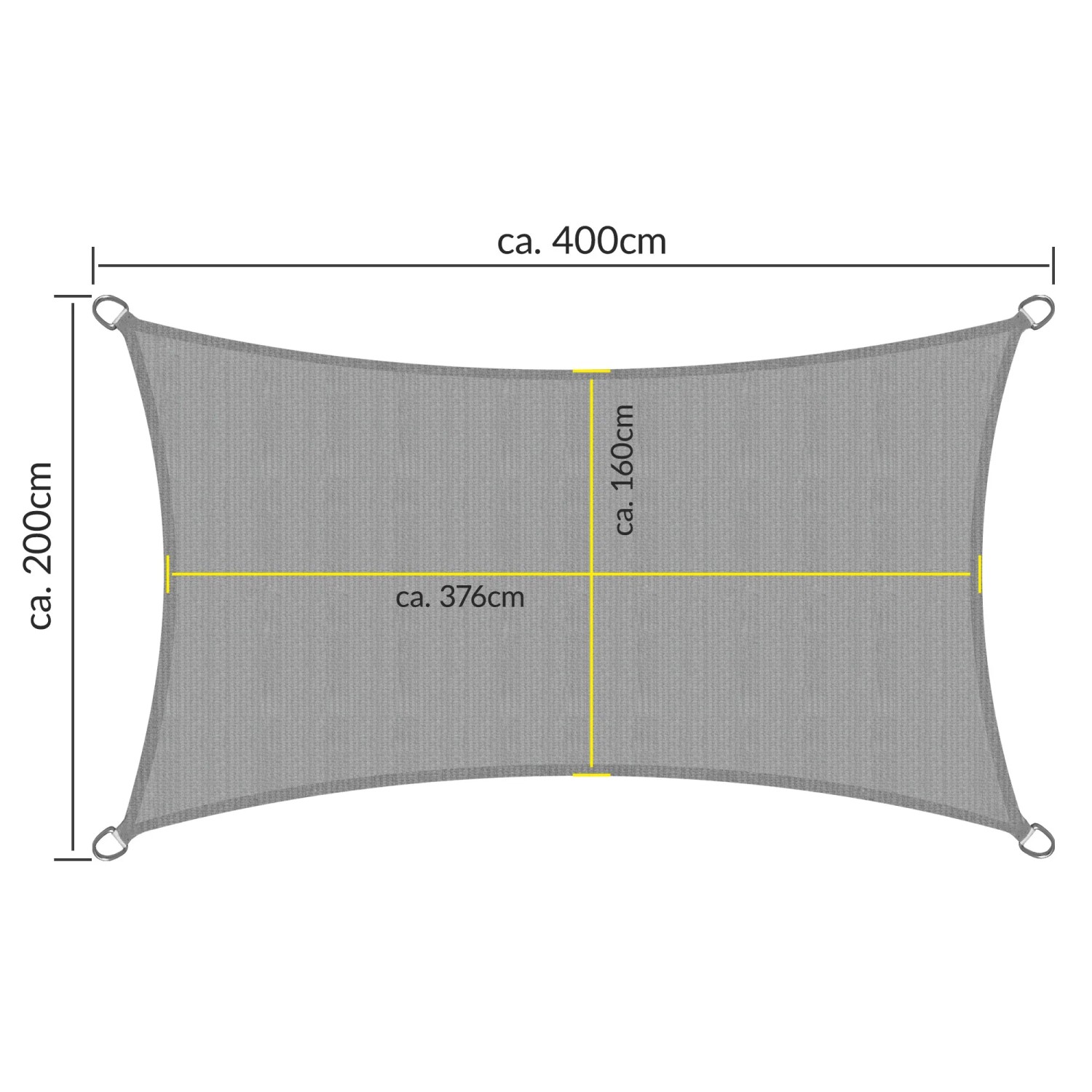 Sol Royal Sonnensegel SolVision HS9 2x4m rechteckig Grau HDPE kaufen bei OBI