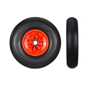 Relaxdays Schubkarrenrad Vollgummi Schwarz Rot Pannensicher 33 cm x 9 cm 1,4 kg