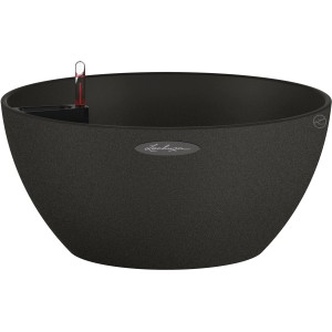 Lechuza Cubeto Stone 40 Pflanzschale in Graphitschwarz, Ø 40 cm.
