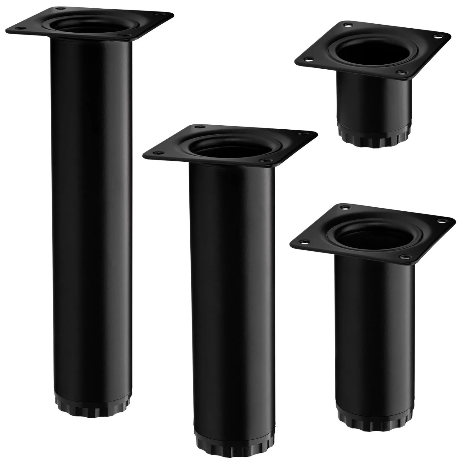 SOTECH Möbelfüße BRAVO, Ø40mm, 200mm hoch, schwarz matt, höhenverstellbar.