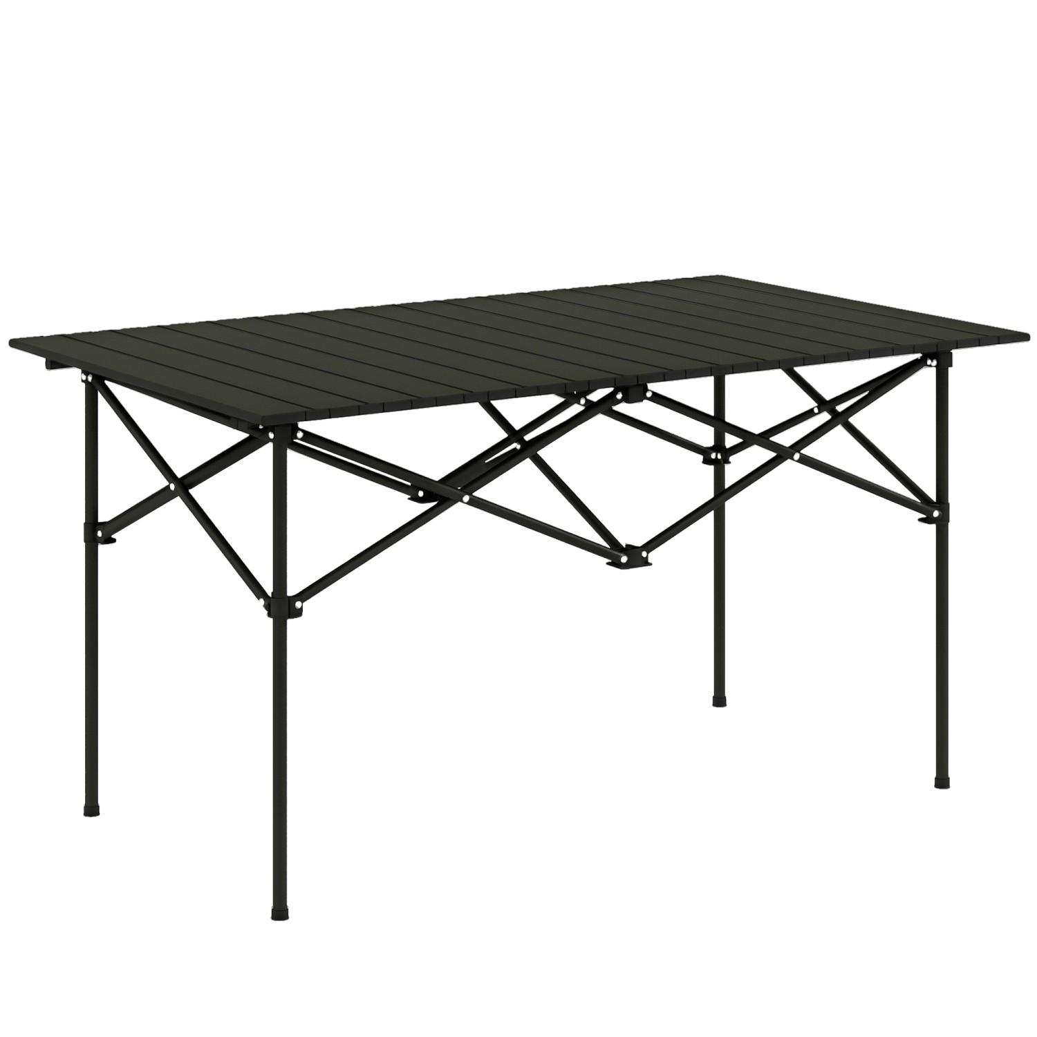 Outsunny Campingtisch Aluminium Schwarz 95L x 55B x 50H cm günstig online kaufen