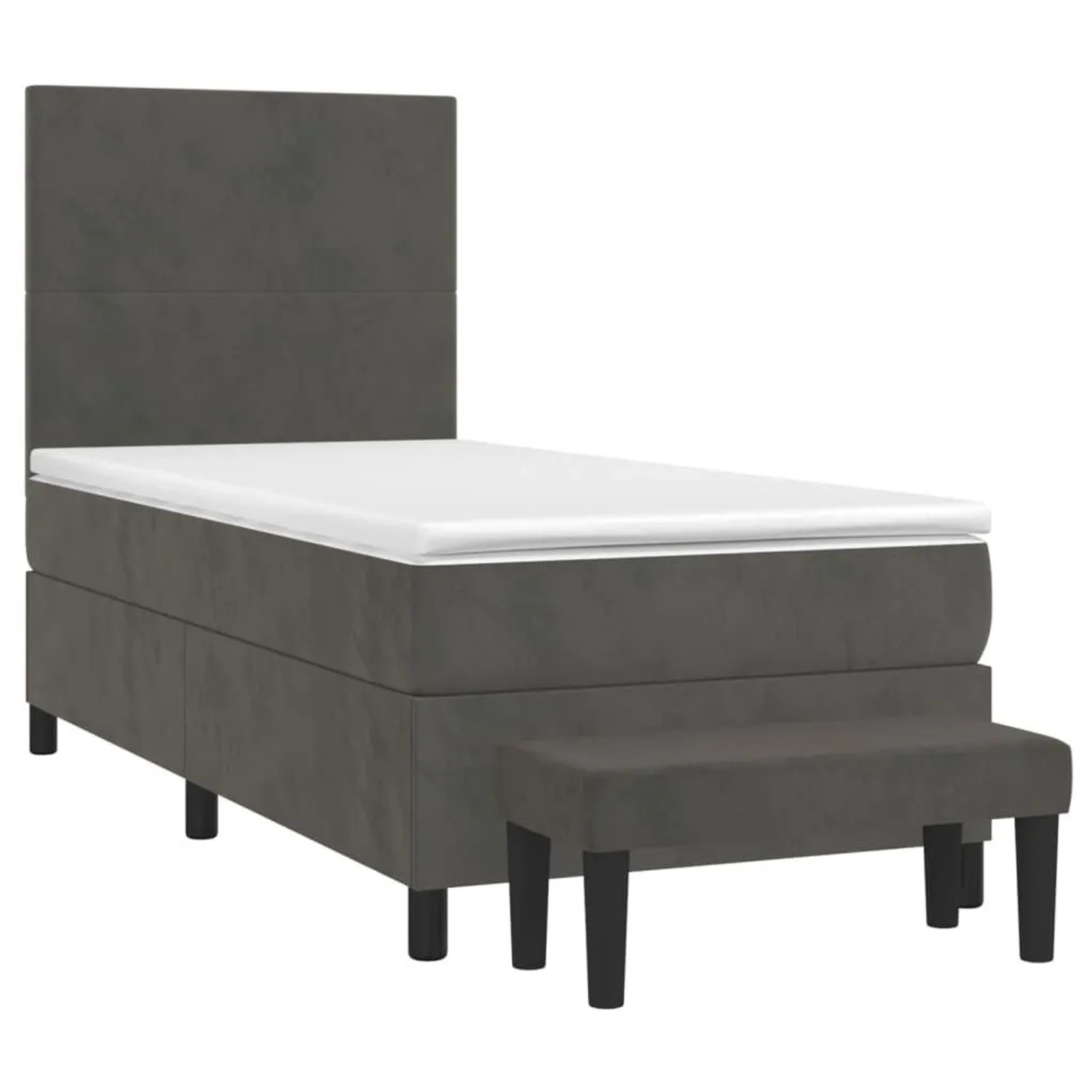 vidaXL Boxspringbett mit Matratze Dunkelgrau 100x200 cm Samt 3137708 günstig online kaufen