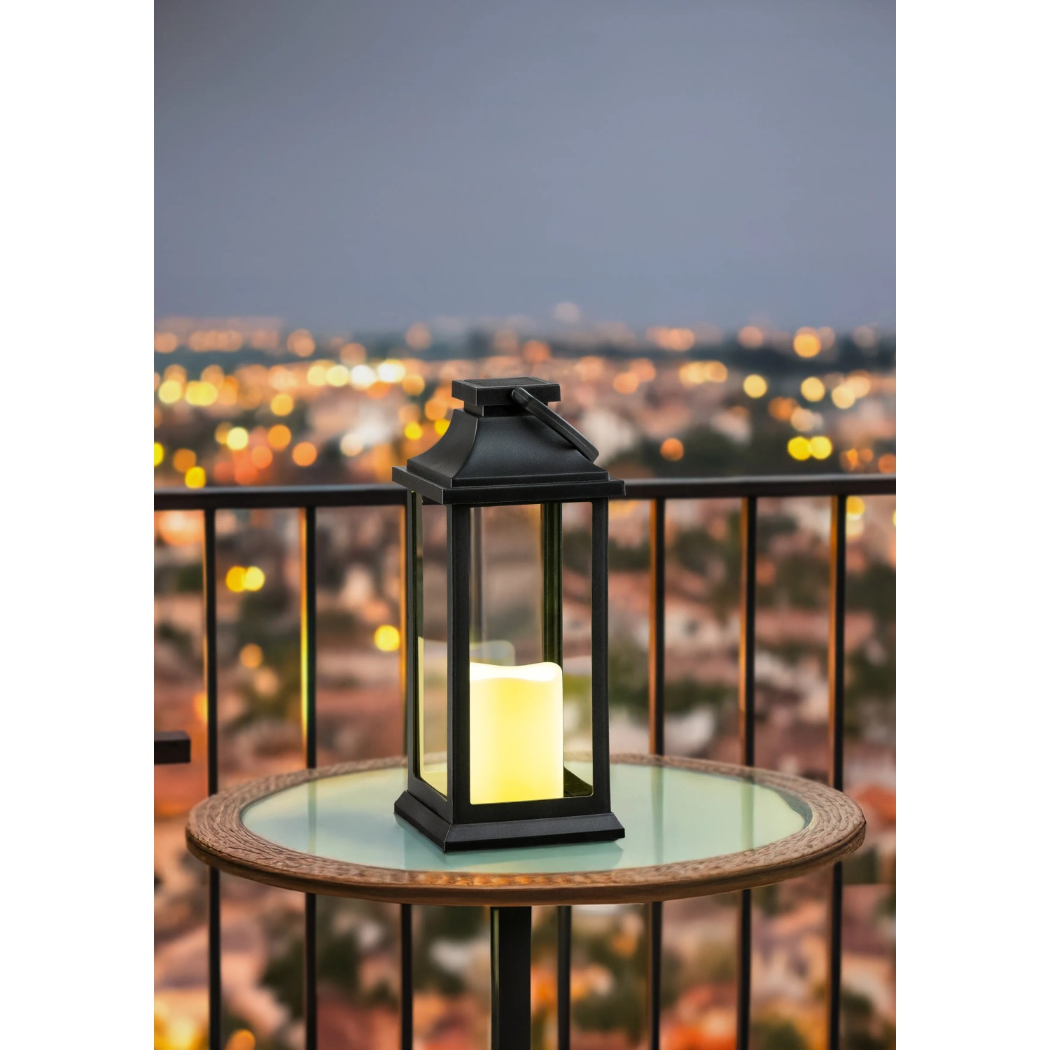FlowerPower Laterne Arcus LED-Outdoor Schwarz 345 mm