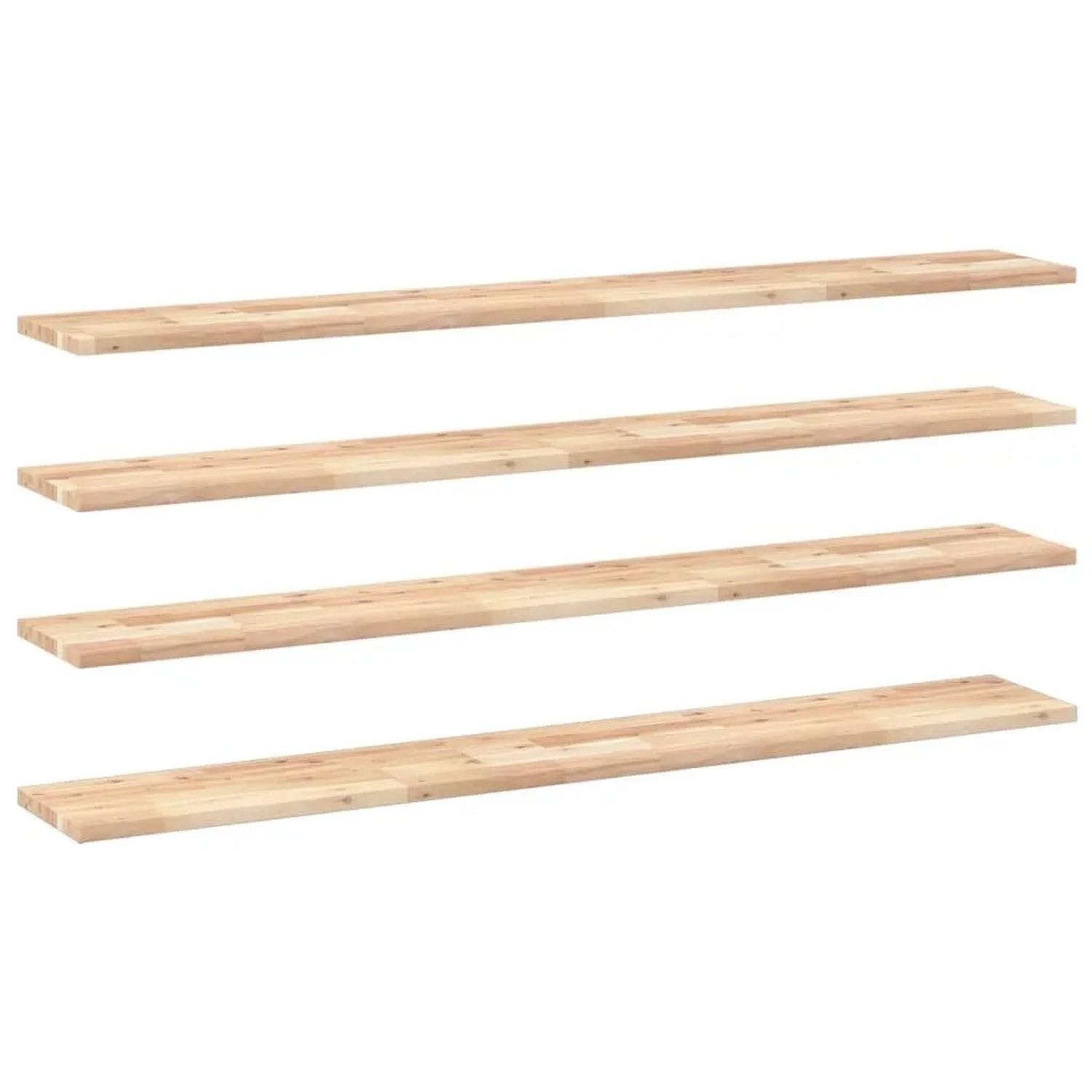 vidaXL Schweberegale 4 Stk 160x20x2 cm Massivholz Akazie Unbehandelt 3279362