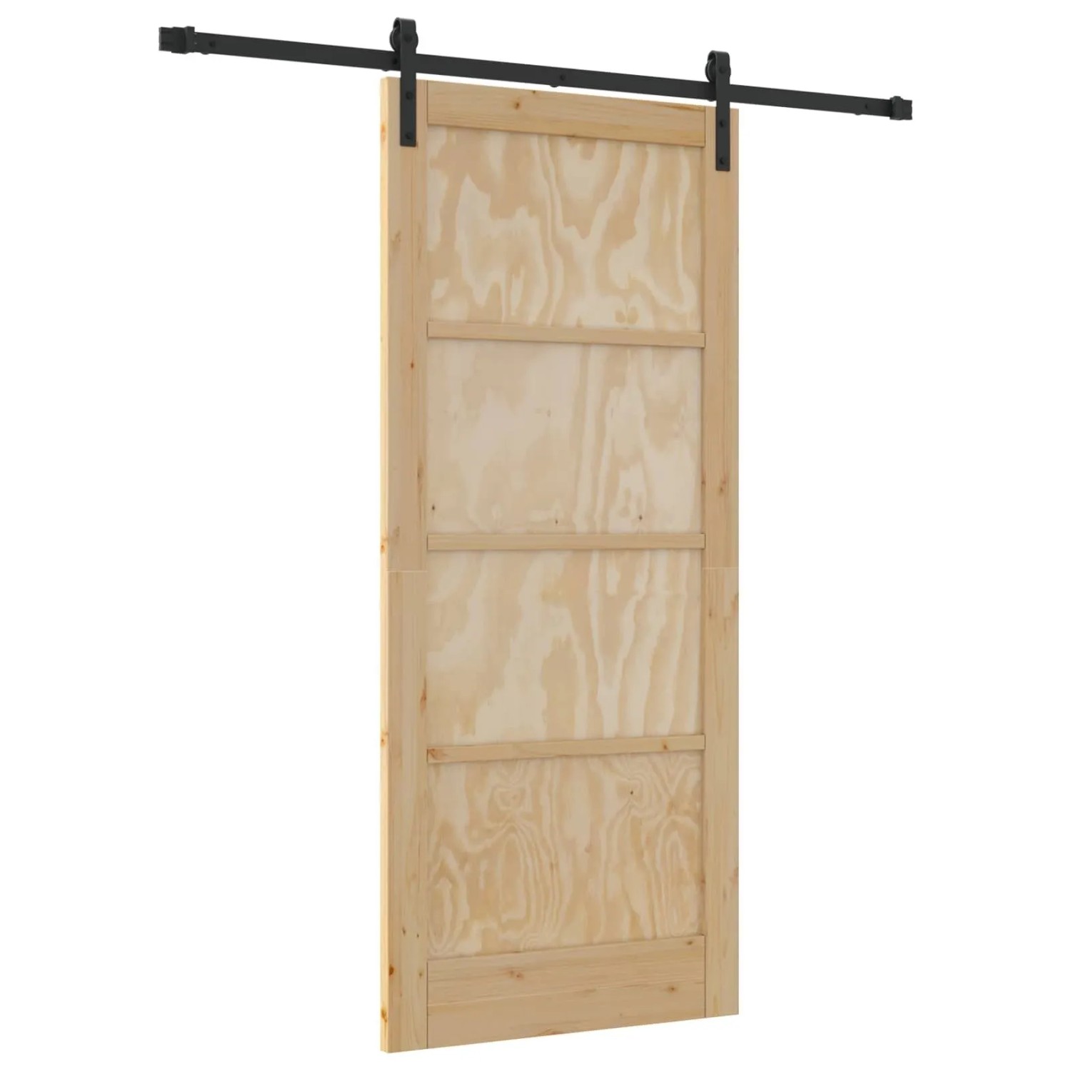 vidaXL Schiebetür Natur und Schwarz 86 x 198,5 cm 3445402