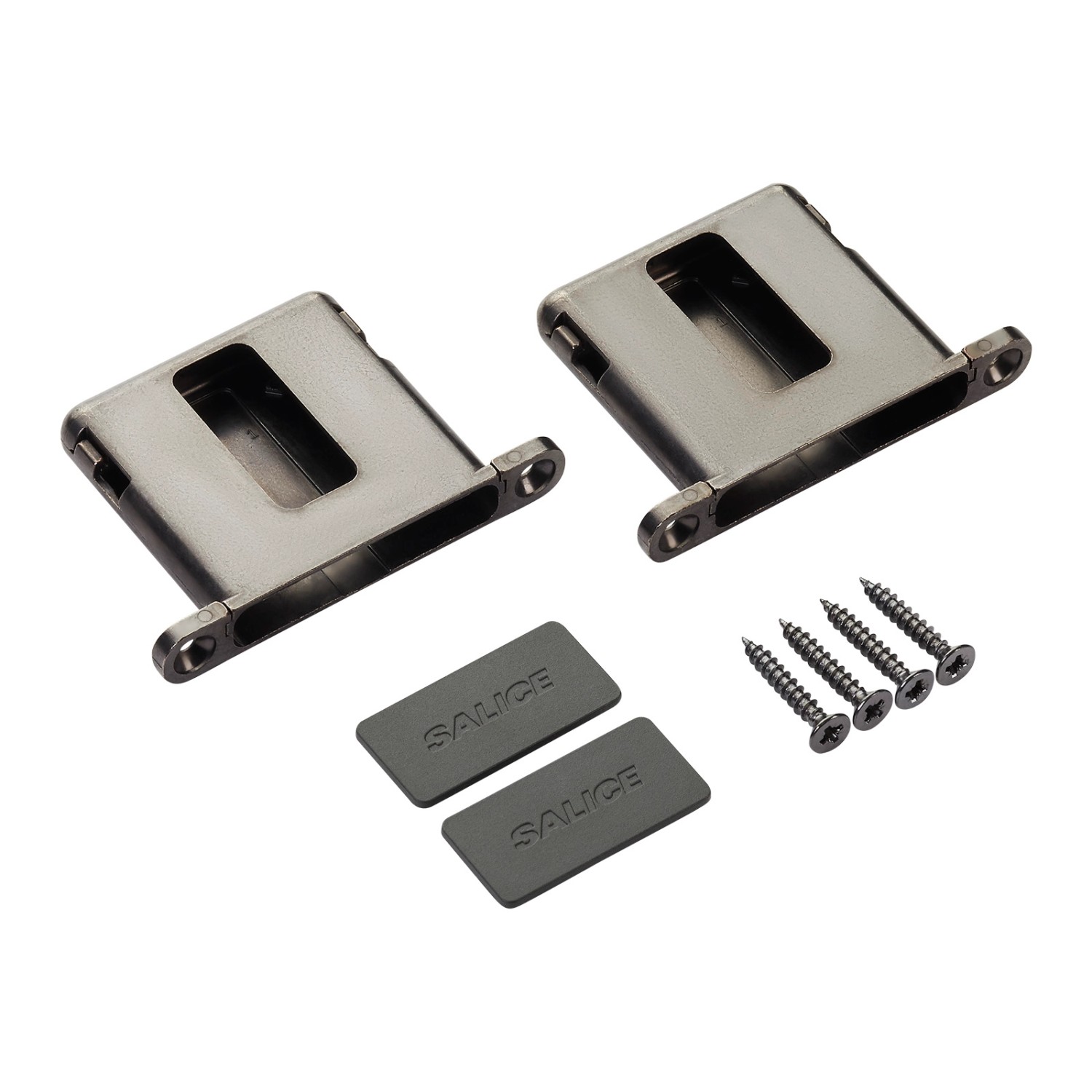 SALICE 1 Paar Conecta Aufnahmetaschen 134936 Titanium für Seitenstärke Mindestens 19 mm