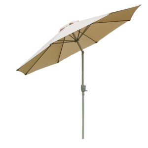 MCW Sonnenschirm Asti 3m, creme, neigbar mit Kurbelmechanismus. Bietet UV-Schutz 50 für Garten & Balkon.