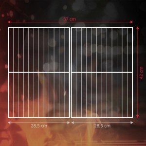 Grillrost (2-teilig) für Taino Hero XL Holzkohlegrill, ca. 57x42cm, porzellanbeschichtet.