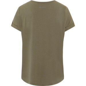 Gardena Damen T-Shirt XS in Dusty Olive, Arbeitskleidung mit Rundhalsausschnitt und kurzen Ärmeln.