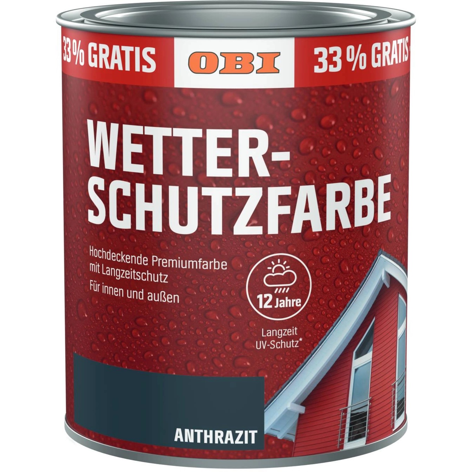 OBI Wetterschutzfarbe Aktion Anthrazit 1 l