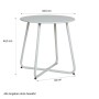 Runder grauer Homestyle4u Gartentisch Beistelltisch aus Metall, 44,5 cm hoch, für Garten & Balkon.