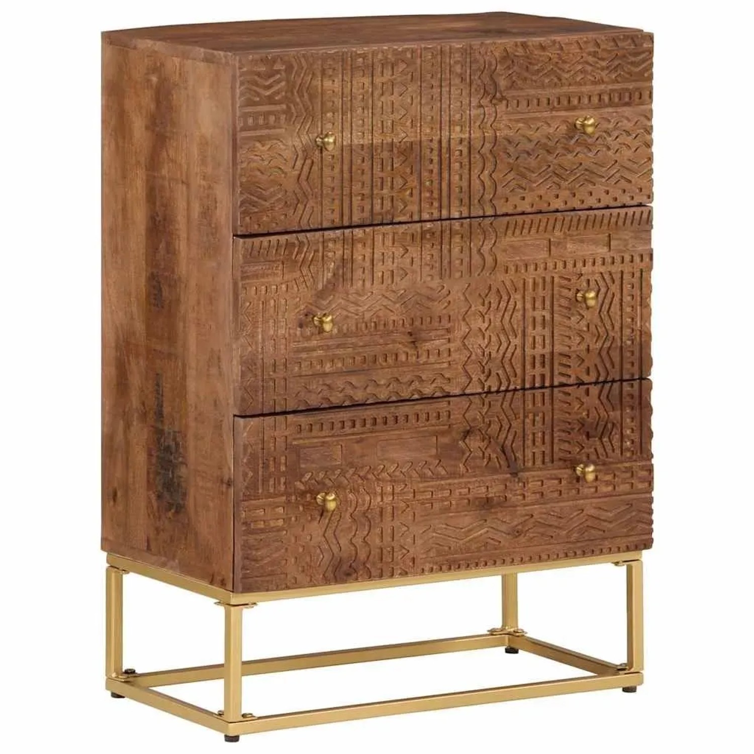vidaXL Kommode 55x30x76 cm Massivholz Mango und Eisen 371995