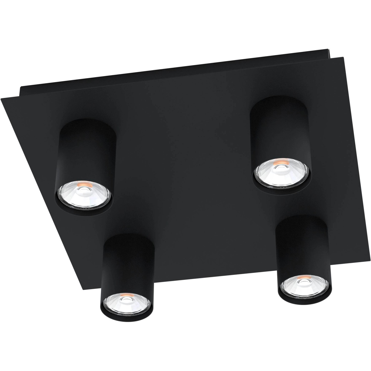 Eglo Spotleuchte Valcasotto 4-flammig GU10 Schwarz 4,5 W eckig günstig online kaufen