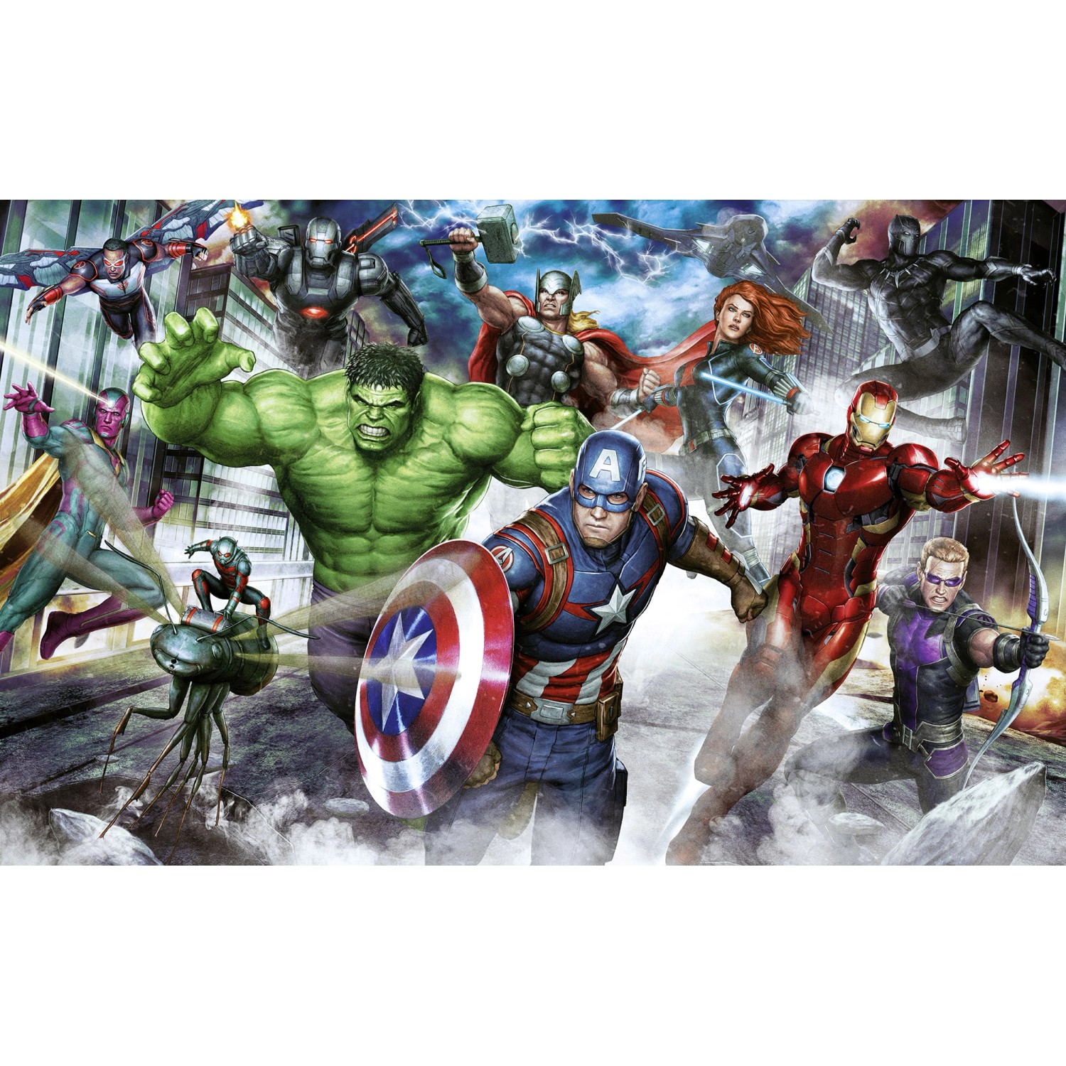 Komar Vlies Fototapete Marvel Avengers Assemble Bunt günstig online kaufen