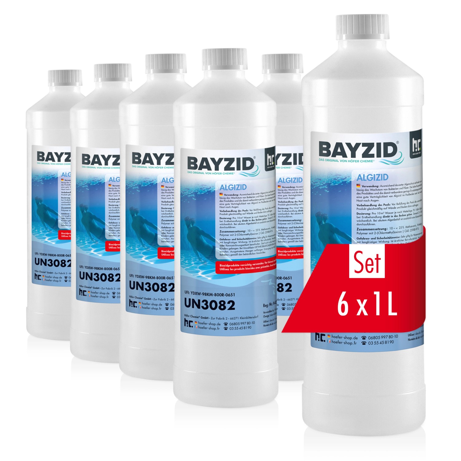 Bayzid Algizid Algenverhütung für Pools 6 x 1l