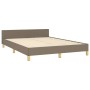 Stoff-Bettgestell in Taupe (140x200 cm) mit Kopfteil. Modernes Design für Schlafzimmer.