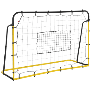HOMCOM Fußballtor Rebounder in Gelb und Schwarz für Balltraining und mehr Spielspaß.