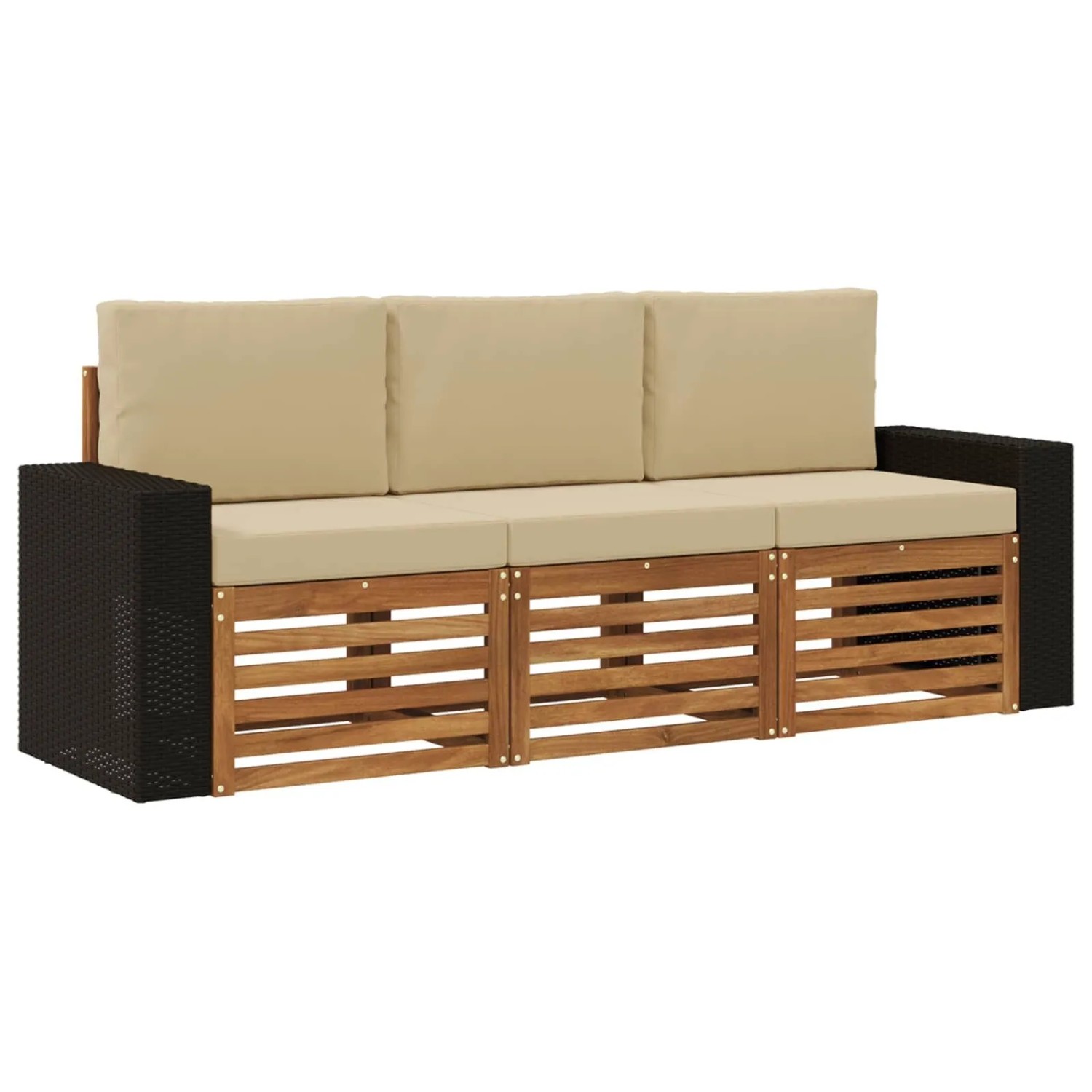 vidaXL Sofagarnituren mit Kissen 3 Stk Massivholz Akazie 3383974