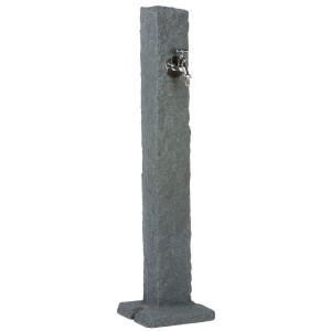 Arves Wasserzapfstelle Natura Black Granit mit Chromhahn für Gartenbewässerung.