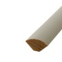 Weiß lackierter Viertelstab aus Kiefernholz, 14x14x2400 mm, für Wand- und Deckenabschlüsse.