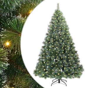 Künstlicher, grüner Weihnachtsbaum (180 cm) mit 300 warmweißen LEDs von vidaXL.