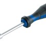 LUX Bithalter-Schraubendreher mit blau-schwarzem Griff und 6,3 mm Aufnahme für Schraubendreher-Bits.