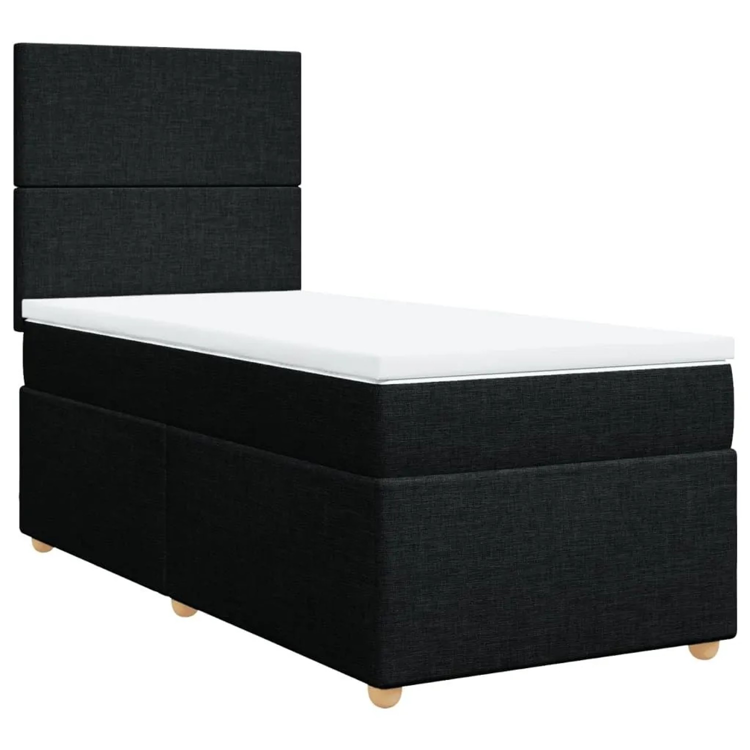 vidaXL Boxspringbett mit Matratze Schwarz 90x200 cm Stoff 3291158 günstig online kaufen