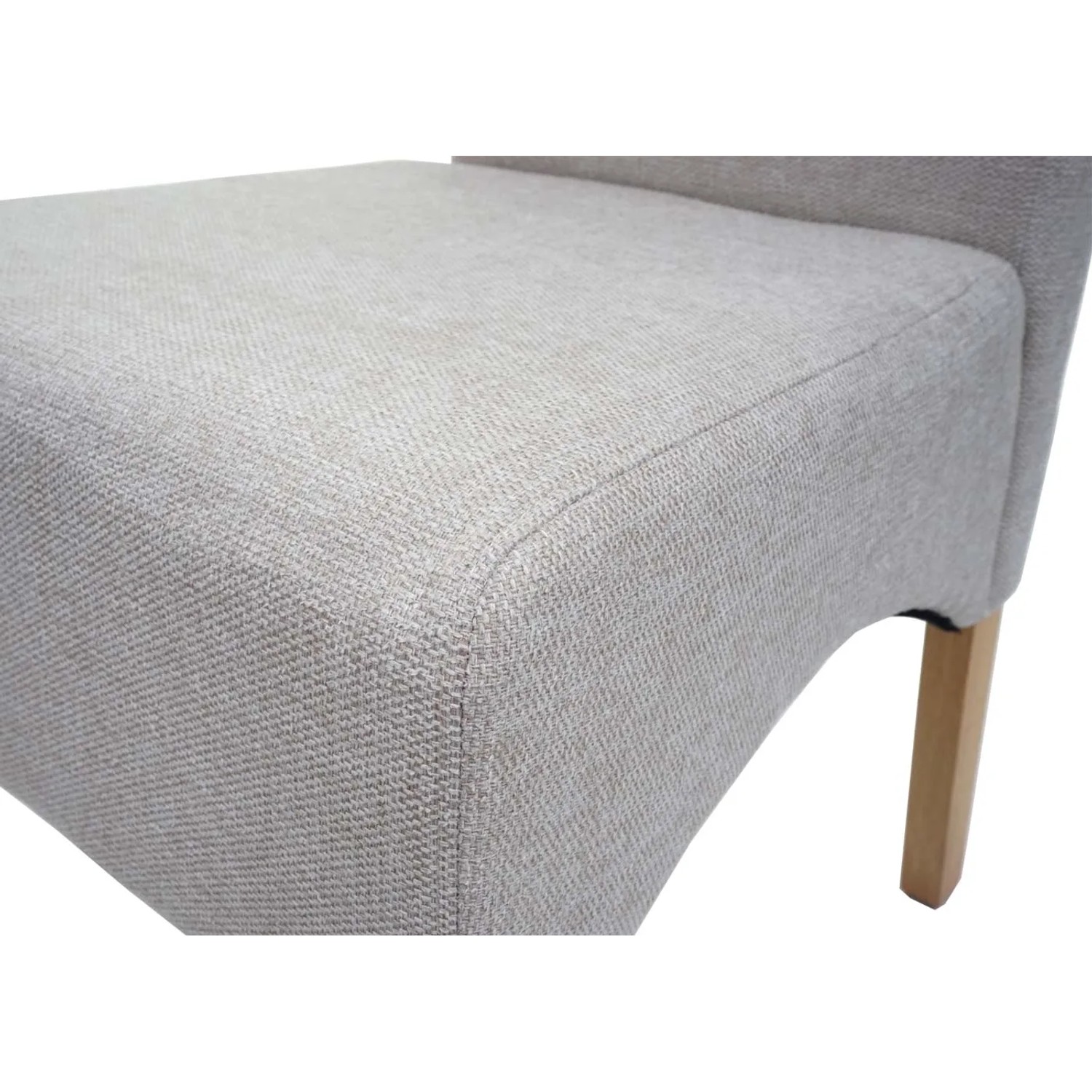 Detailansicht: MCW Esszimmerstuhl Crotone, 6er-Set, creme-beige, helle Holzbeine, Polsterstuhl.