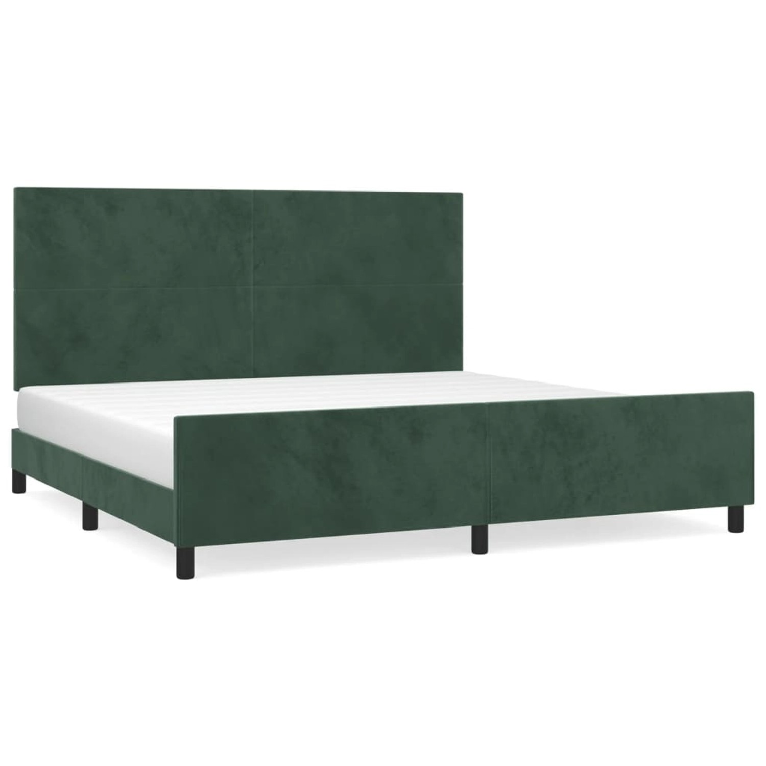 vidaXL Bettgestell mit Kopfteil Dunkelgrün 200x200 cm Samt Modell 41357320 günstig online kaufen