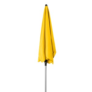 Geschlossener, gelber Doppler Marktschirm Active Paragon 120x180 cm mit Hebelmechanik.