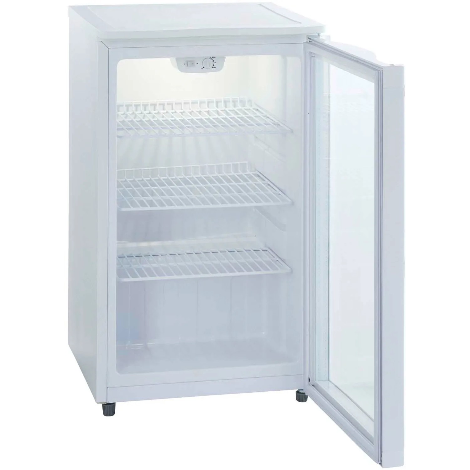 Produktbild von Glastür Getränkekühlschrank 208L Schwarz - Gewerbekühlschrank 90x90x52cm Für Bar & Gastronomie