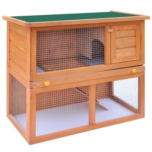 vidaXL Kaninchenstall aus Holz mit 1 Tür, ideal als Kleintierhaus oder Hasenstall.