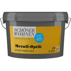 Schöner Wohnen Metall-Optik Effektfarbe Gold, 1 Liter, glänzend.