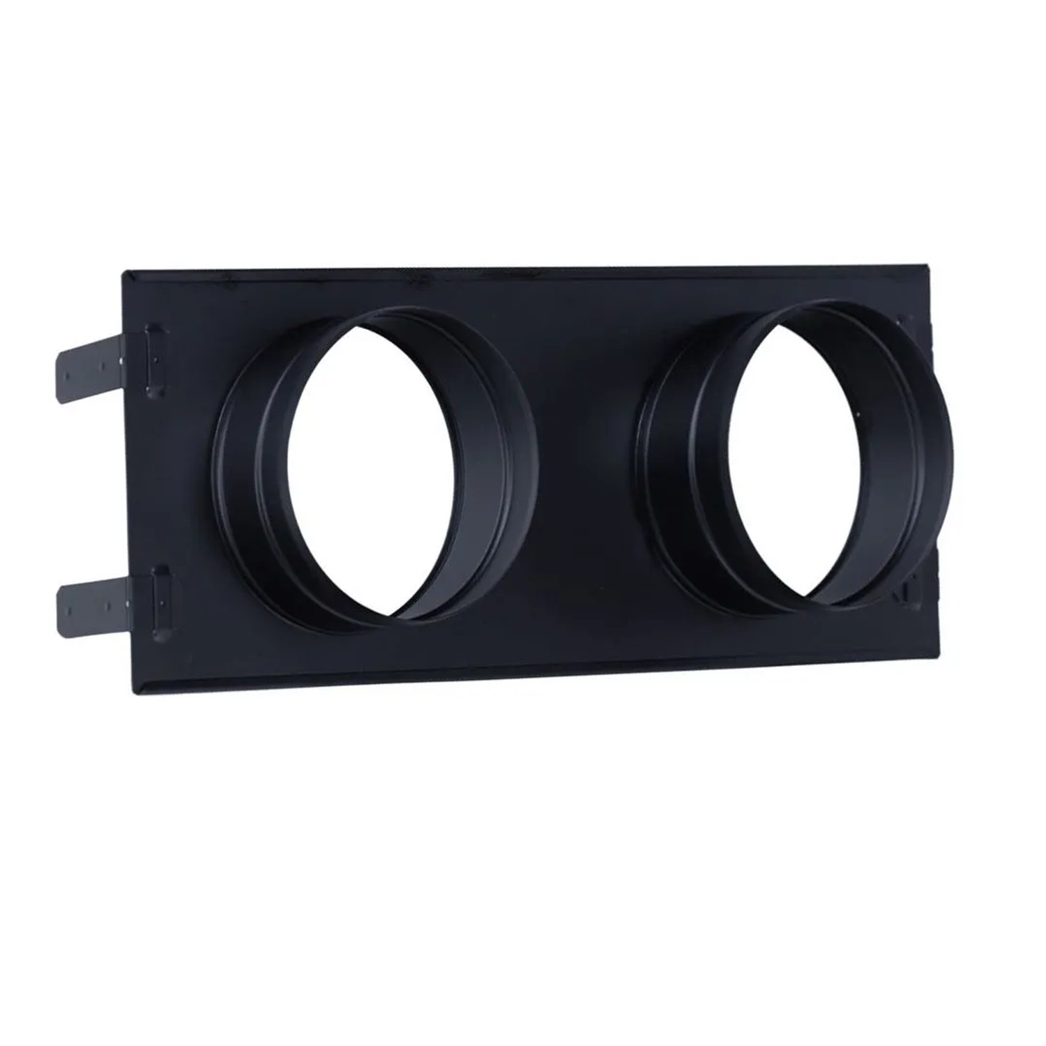Subtiel Verstellbares Stutzenblech 450 x 170 mm Mit 2 Stutzen Ø 125 mm Schwarz