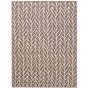 Braun-weißer Primaflor In- und Outdoorteppich mit Zopfmuster, 160x220 cm.