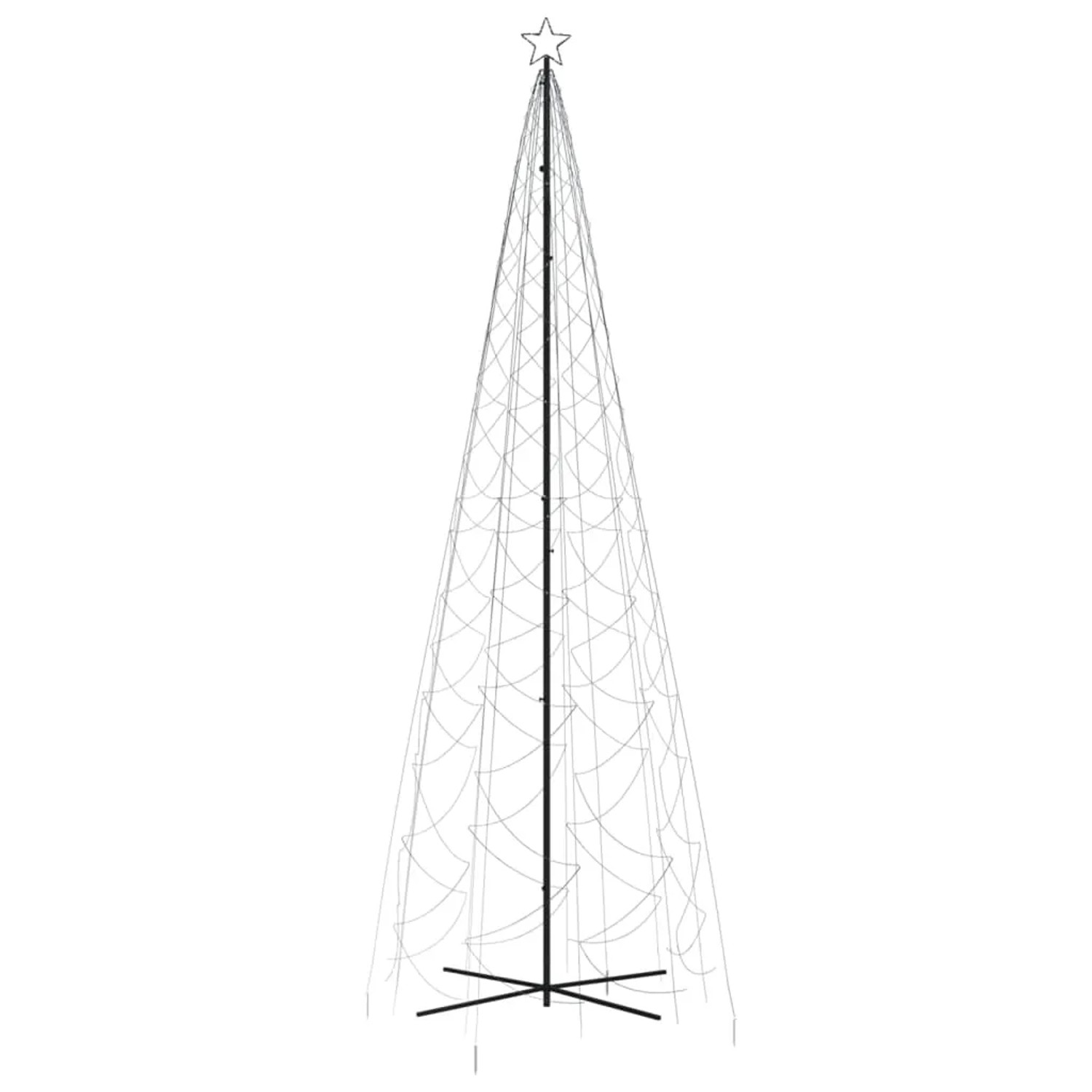 LED-Weihnachtsbaum in Kegelform, kaltweiß, 1400 LEDs, 160x500 cm, mit Sternspitze.