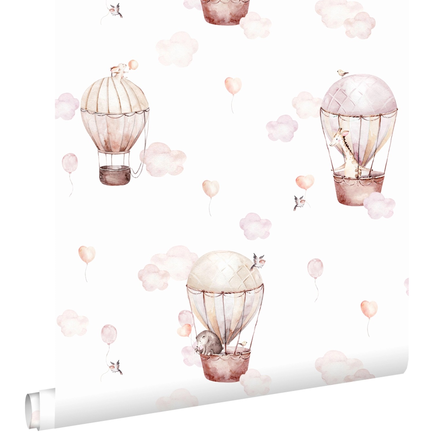 ESTAhome Tapete Luftballons Hellrosa und Beige 50 x 900 cm günstig online kaufen