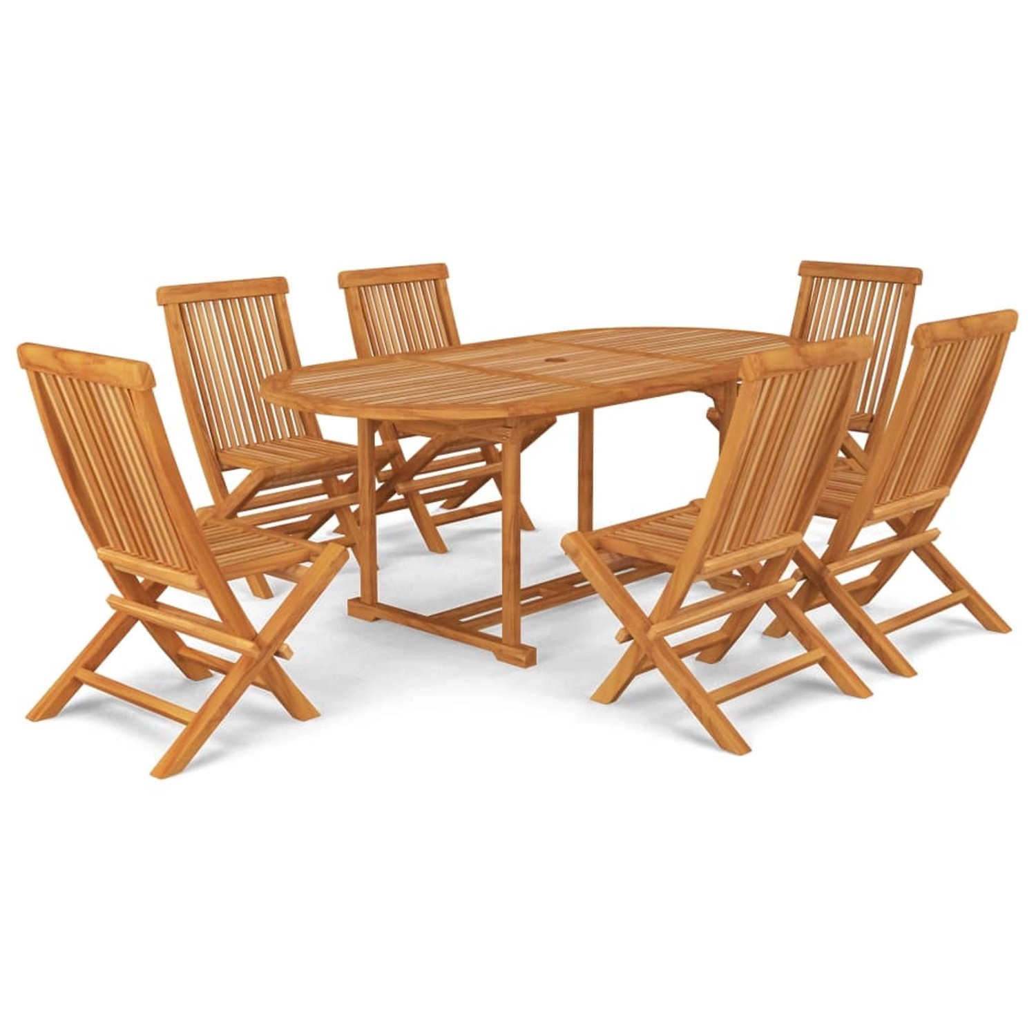 vidaXL 7-tlg Garten-Essgruppe Massivholz Teak Modell 29 günstig online kaufen