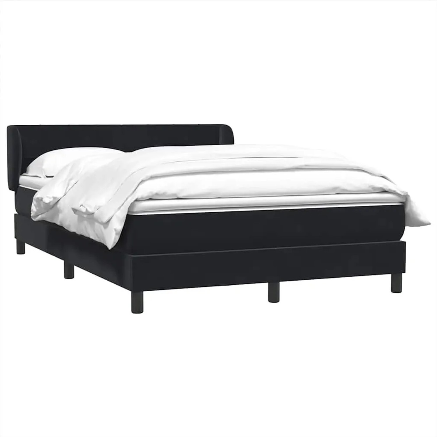 vidaXL Boxspringbett mit Matratze Schwarz 160x210 cm Samt 3317531