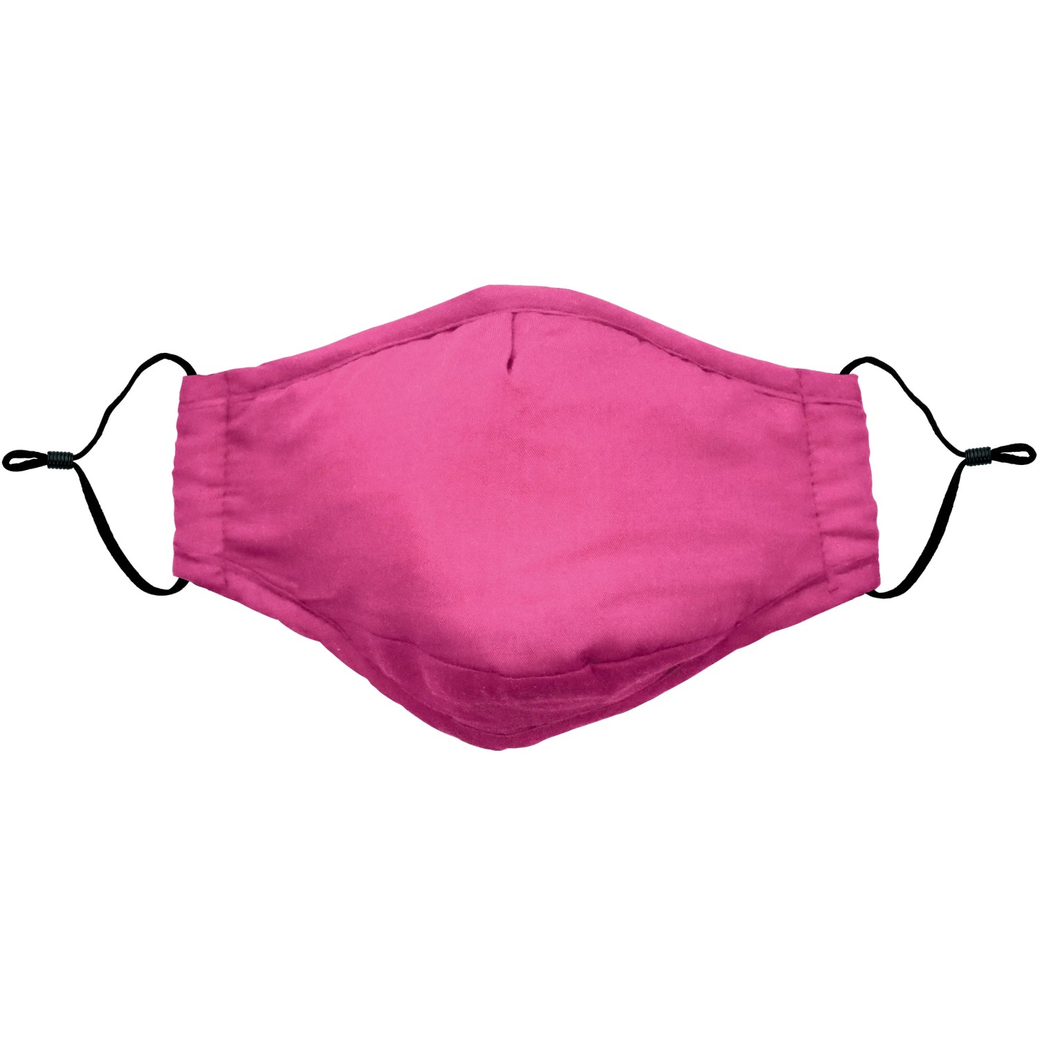 Pinke Mund-Nasen-Maske aus Baumwolle mit verstellbaren Bändern, Teil eines 3er Sets.