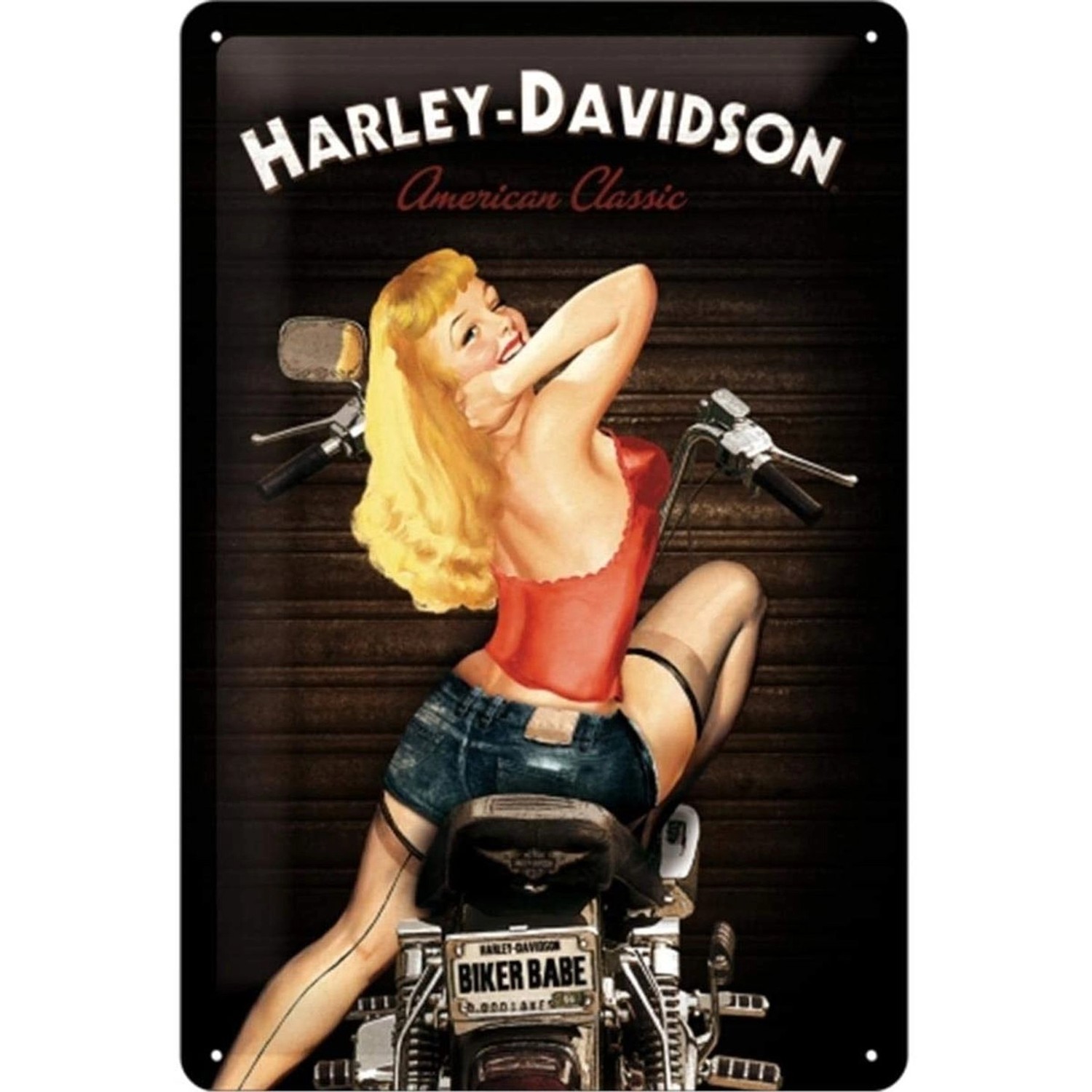 Nostalgic-Art Blechschild 20 x 30cm - Harley-Davidson - Biker Babe günstig online kaufen