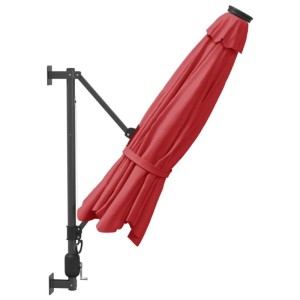 vidaXL Wand-Sonnenschirm Knallrot 290 cm 362891