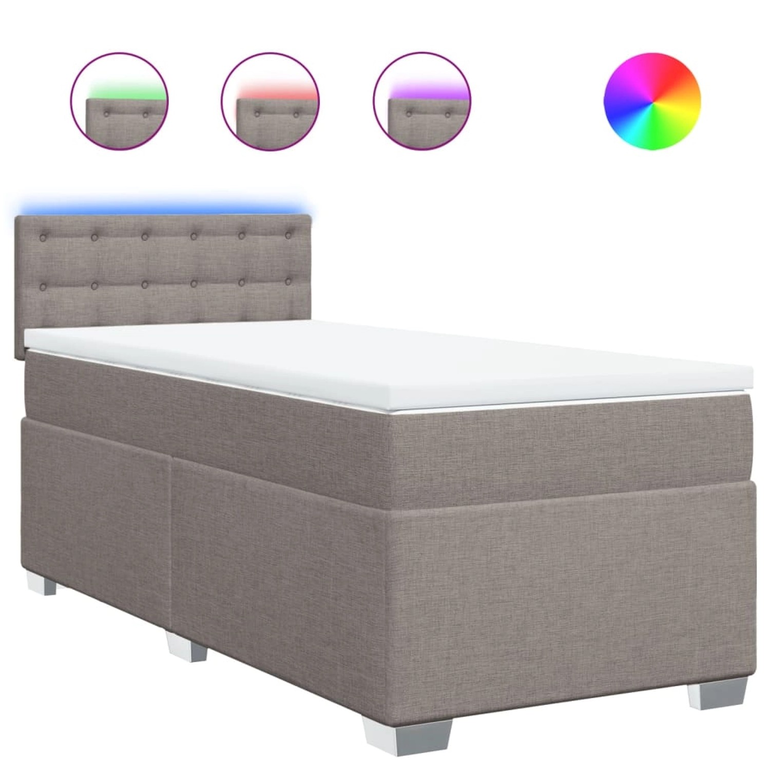 vidaXL Boxspringbett mit Matratze Taupe 90x190 cm Stoff 3288061 günstig online kaufen