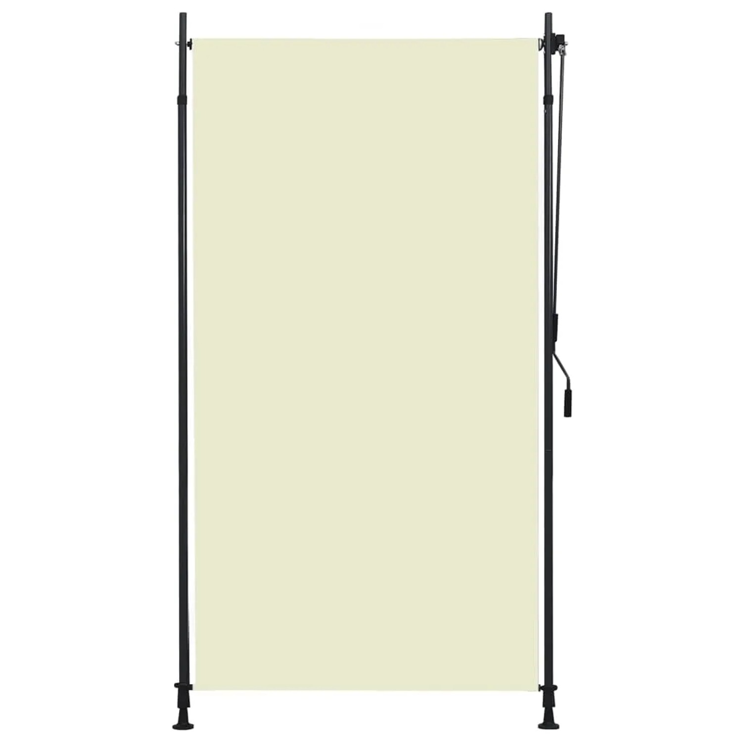 vidaXL Außenrollo, 120x270 cm, Creme, mit Handkurbel und verstellbaren Pfosten für Balkon & Terrasse.